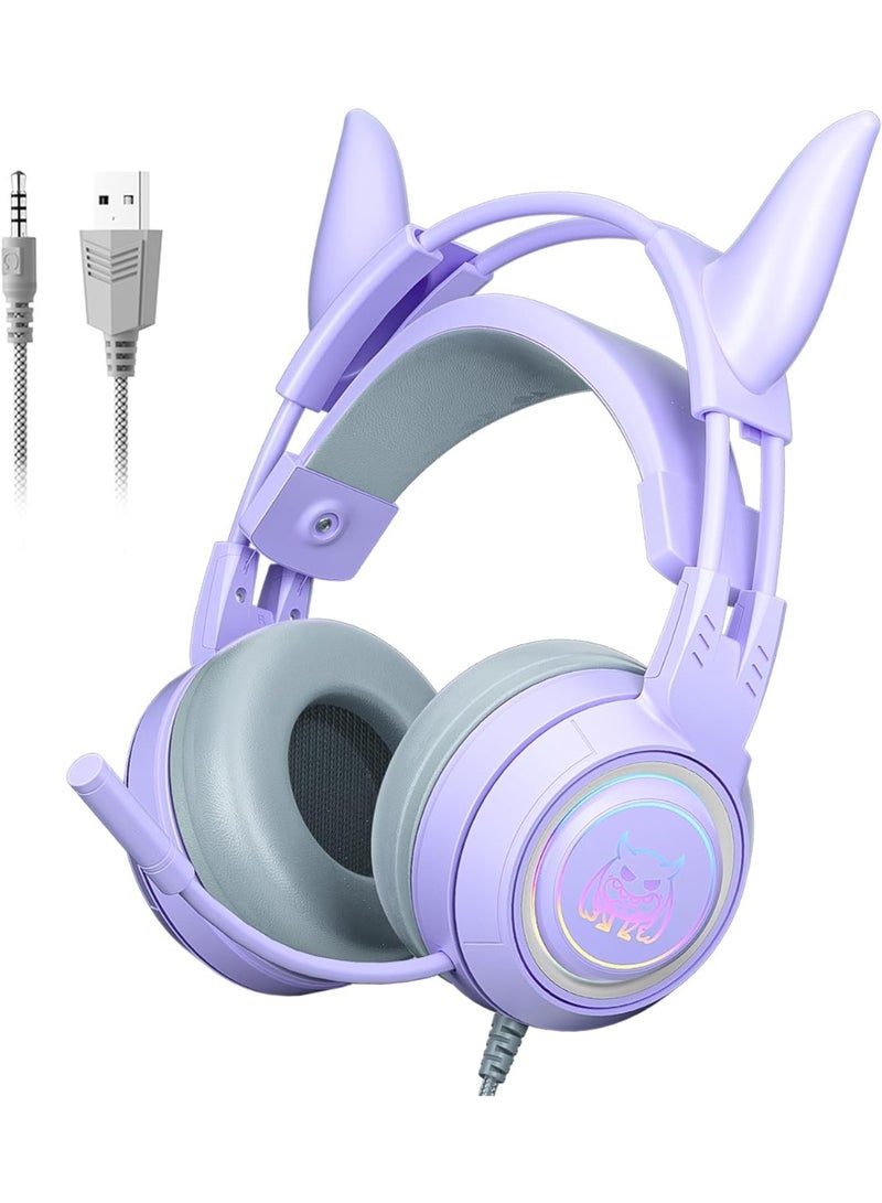 SY-G25 Stereo Gaming Headset for PS4 PC Xbox One PS5 Controller,Noise Cancelling Over Ear Headphones with Mic, LED Breathing Light, Bass Surround, Soft Memory Earmuffs for Laptop Mac Nintendo - Image 1
