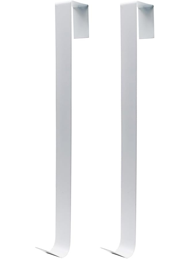 The Bros خطافات إكليل عيد الميلاد من بينغبين، خطاف معدني فوق الباب 15" لتعليق إكليل عيد الميلاد، للديكور، الباب الأمامي، المعاطف (أبيض، عبوة 2) - Image 1