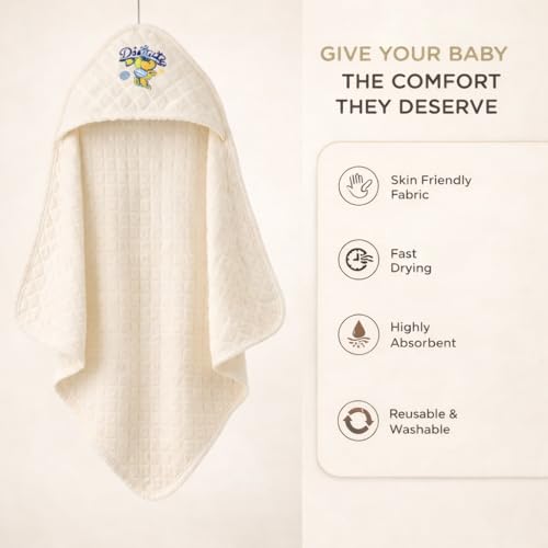Sathiyas 100% Soft Cotton Baby Hooded Towels - Pack of 2, 70x60 cm, Assorted - Image 4