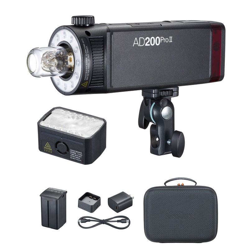 AD200Pro II Pocket Flash Light 200W 2.4G Wireless Speedlite TTL Auto-flash 1/8000s HSS 0.01-1.8s Recycle Time with Bi-color Modeling Light - Image 1