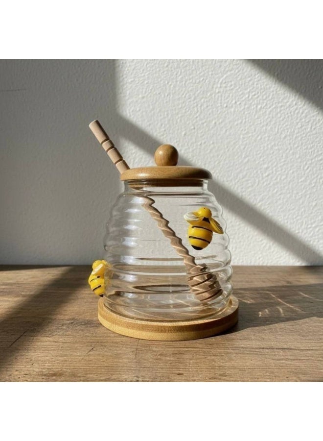 برطمان عسل بيركس معلقه خشبي على الغطاء - Image 2