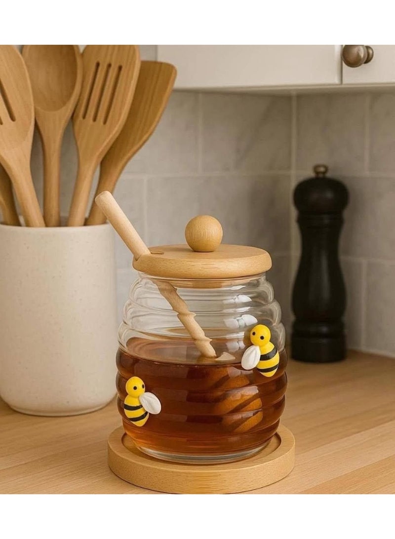 برطمان عسل بيركس معلقه خشبي على الغطاء - Image 1