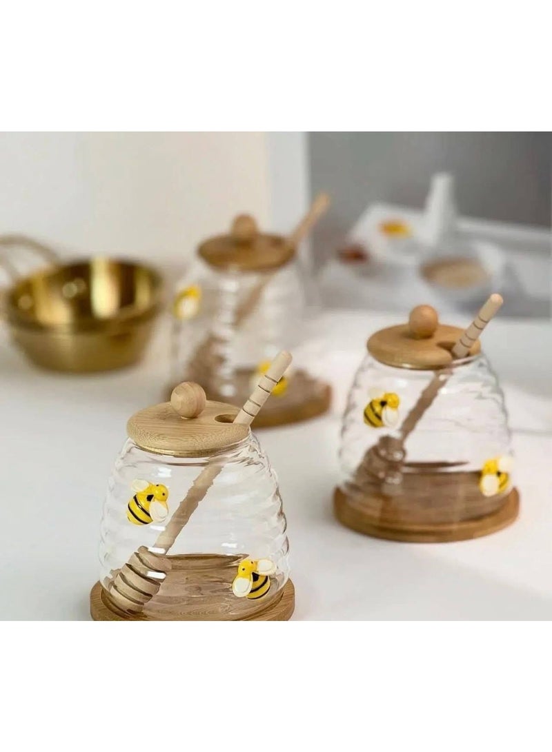برطمان عسل بيركس معلقه خشبي على الغطاء - Image 3