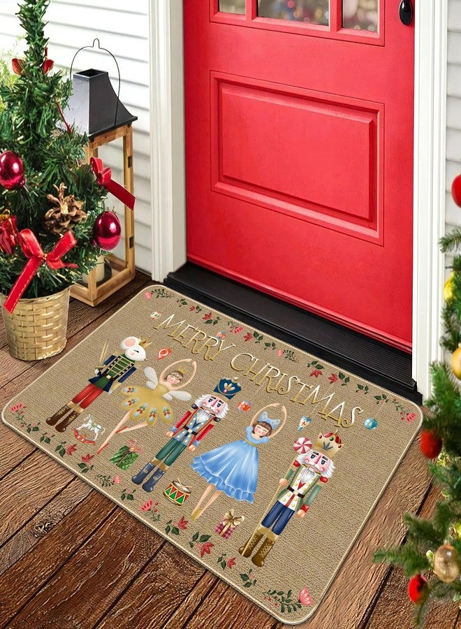 TREWAVE Nutcracker Christmas Doormat Decorative Door Mat Christmas Decor Xmas Holiday Non Slip Welcome Floor Rugs Soldier Kitchen Rug for Home Indoor Outdoor Decor 17x29 Inch - Image 4