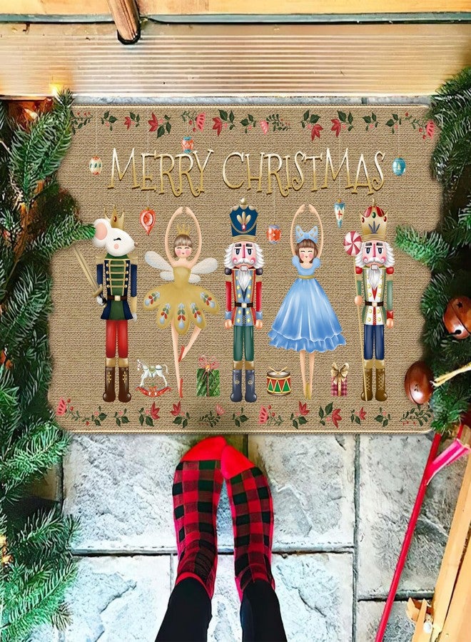 TREWAVE Nutcracker Christmas Doormat Decorative Door Mat Christmas Decor Xmas Holiday Non Slip Welcome Floor Rugs Soldier Kitchen Rug for Home Indoor Outdoor Decor 17x29 Inch - Image 5