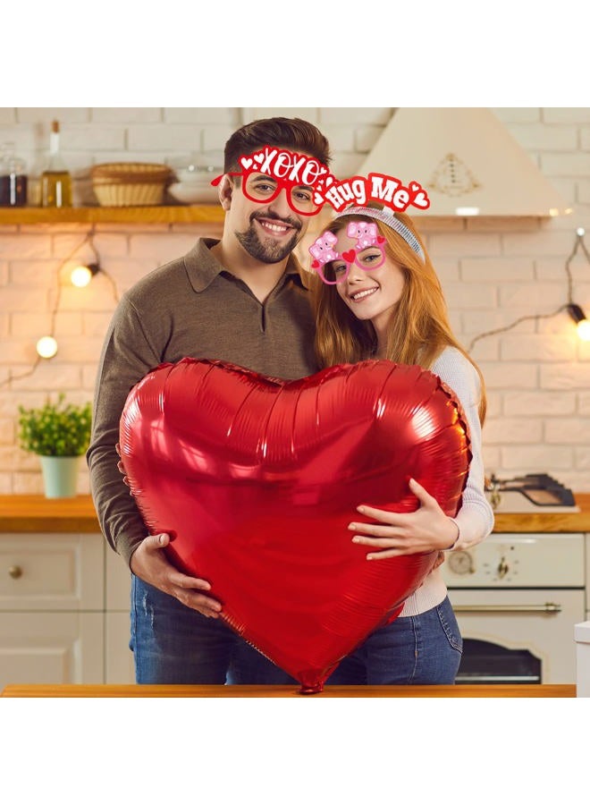 Kingdder 18 Pcs Valentine's Day Headband and Eyeglasses Set, Valentines Glasses Photo Props Cupid Headband Heart Glasses for Kids Adults Party Costume Supplies Decoration - Image 4