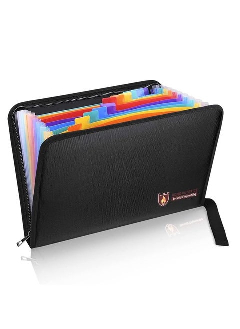 Fireproof and Waterproof Accordion File Folder, Fire-Resistant Document Bag, 36525020 mm, Ideal for Home and Office Use