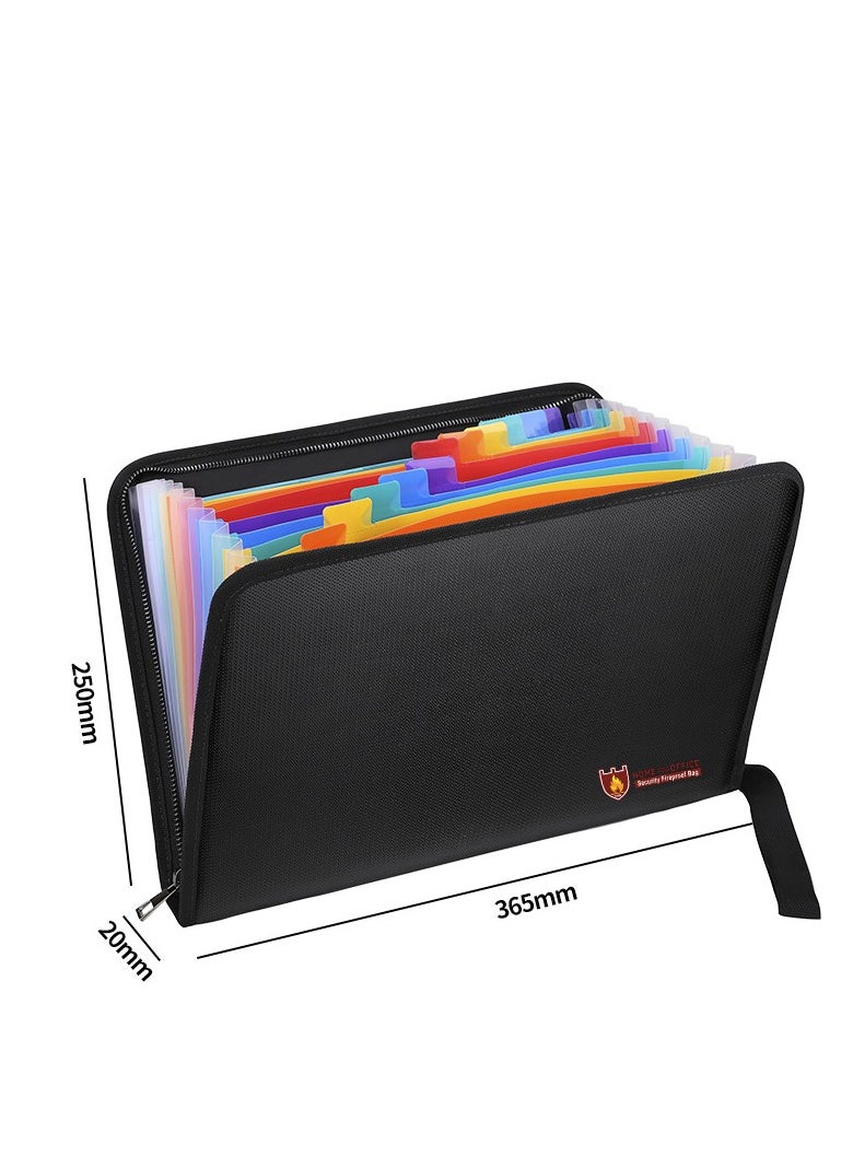Generic Fireproof and Waterproof Accordion File Folder, Fire-Resistant Document Bag, 36525020 mm, Ideal for Home and Office Use  - Image 3