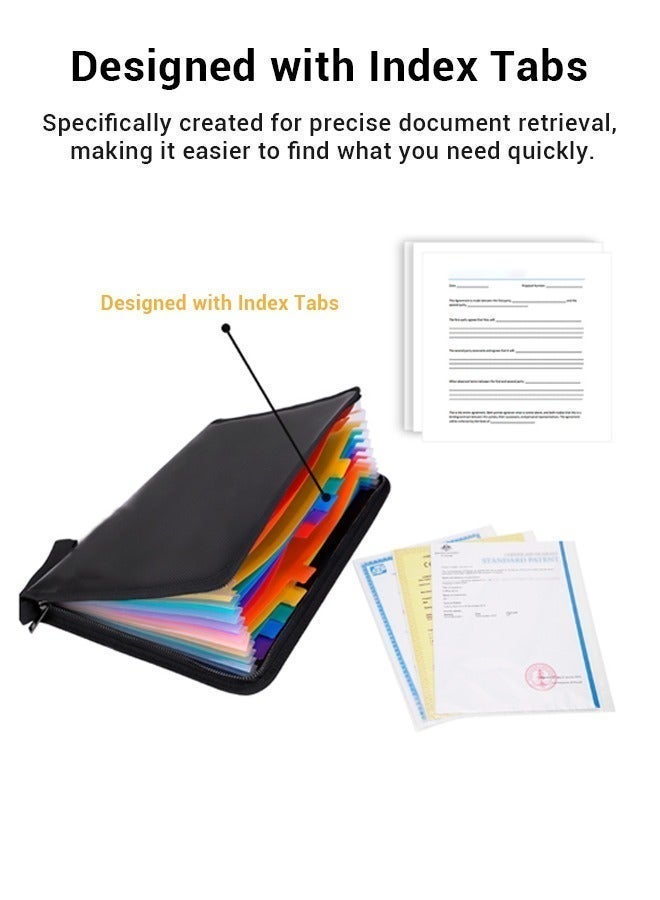 حقيبة وثائق مقاومة للحريق والماء بتصميم أكورديون، حقيبة مستندات مقاومة للحريق، 36525020 ملم، مثالية للاستخدام المنزلي والمكتبي - Image 3