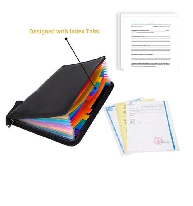 حقيبة وثائق مقاومة للحريق والماء بتصميم أكورديون، حقيبة مستندات مقاومة للحريق، 36525020 ملم، مثالية للاستخدام المنزلي والمكتبي - Image 2