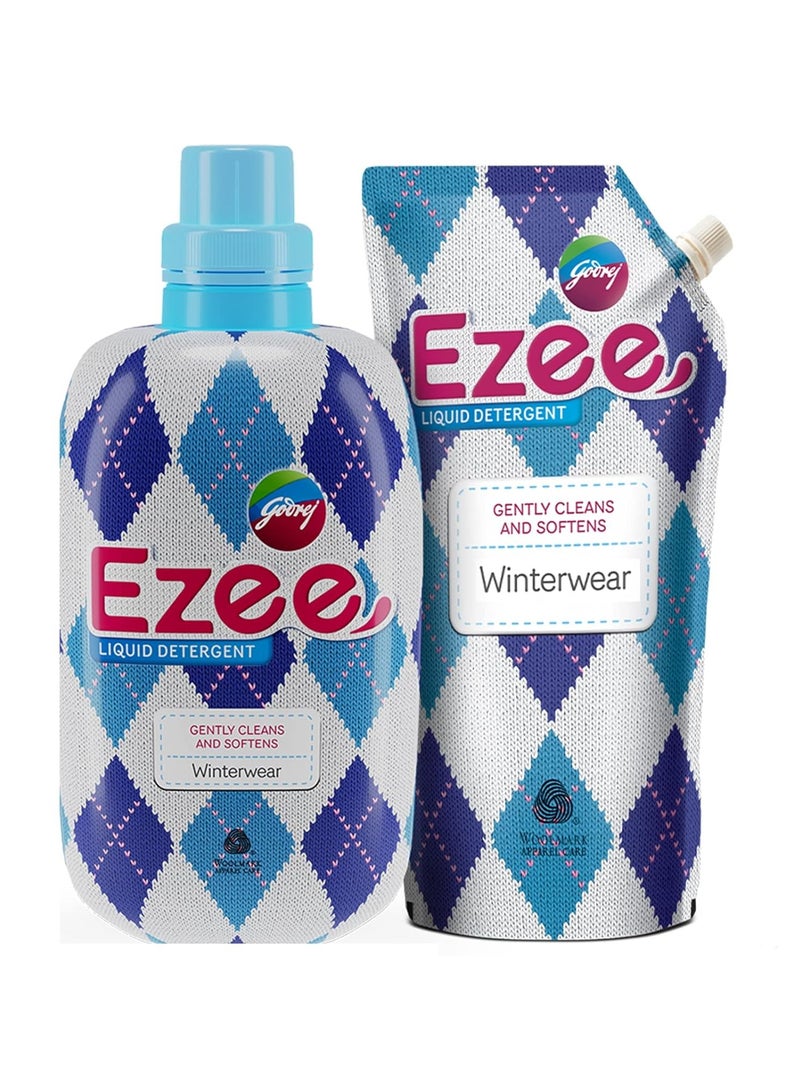 Ezee Godrej Ezee Liquid Detergent - Winterwear No Soda Formula 2 kgs (1 bottle and 1 refill) - Image 1