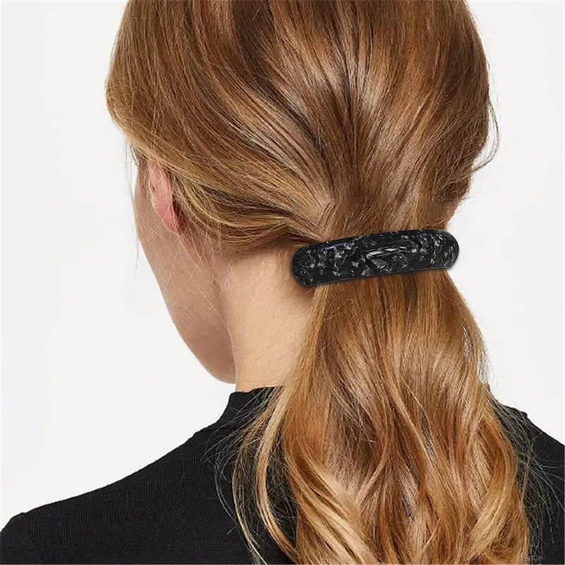 HYFEEL Large Hair Barrettes for Women Fine Thick Hair, French Barrette Hair Clips Ponytail Clamps Clasp Stylish Hair Accessories- 3Pcs (Black, Brown, Green) - Image 5