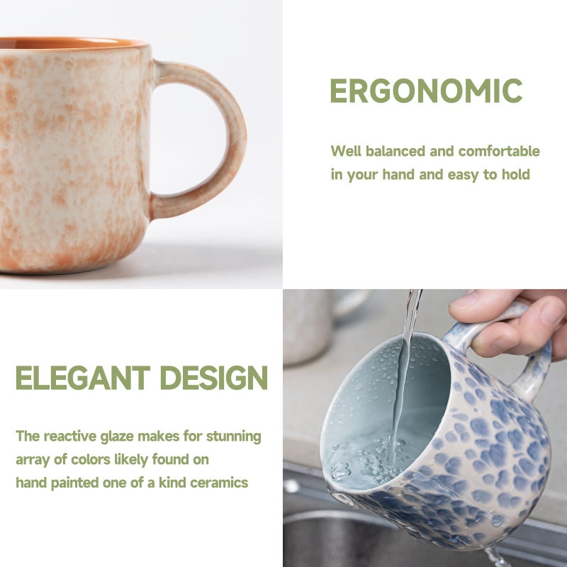 MONITO 12 OZ Coffee Mugs Set of 4, Modern Ceramic Coffee Mugs Set with handle for Tea/Latte/Cappuccino/Milk/Cocoa. - Image 5