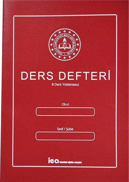 Temel Basic 8 Course Notebook Without Attendance Red Plastic Cover