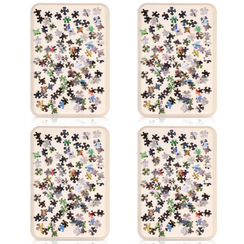 LOYIM 4 Pcs 15 x 105 Extra Large Puzzle Sorting Trays Stackable Puzzle Trays for Sorting Piece Sorter Jigsaw Storage Accessory for 2000300050006000 PiecesBeige - Image 3
