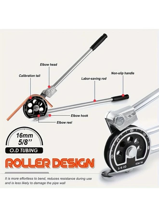 ثني الأنابيب اليدوي الثقيل 16 ملم 5/8 بوصة أداة فولاذية من الألومنيوم مطلي بالزنك - Image 4