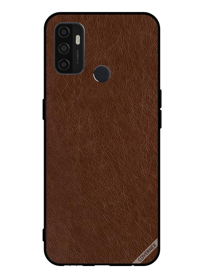 Covernex Protective Case Cover For Oppo A11s Dark Brown Leather Pattern  - Image 1