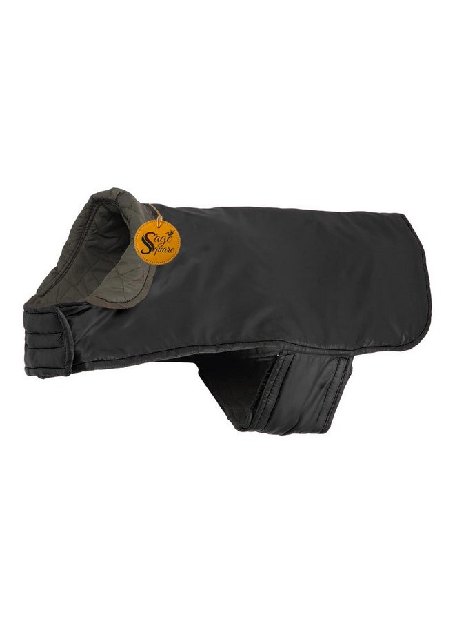 Sage Square Waterproof Reversible Double Sided Dog Coat/Jacket | Ultra Warm Windproof Winter Vest | Thicker Fleece Jacket For Cold Weather (Black) (Xxlarge) (30 Inches)  - Image 5