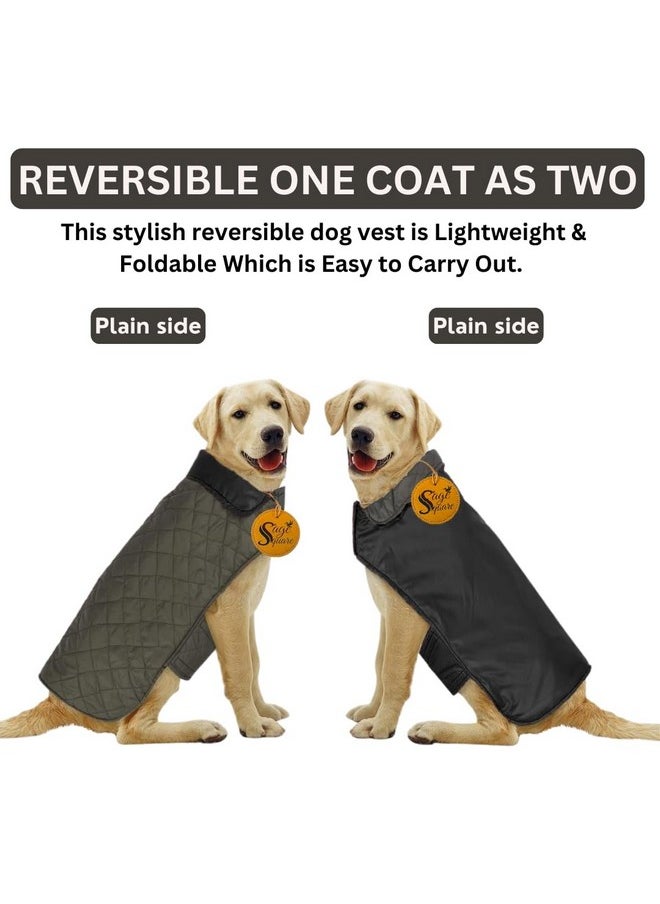 Sage Square Waterproof Reversible Double Sided Dog Coat/Jacket | Ultra Warm Windproof Winter Vest | Thicker Fleece Jacket For Cold Weather (Black) (Xxlarge) (30 Inches)  - Image 3