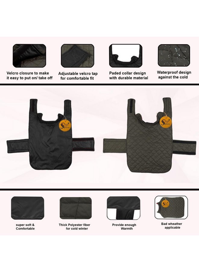 Sage Square Waterproof Reversible Double Sided Dog Coat/Jacket | Ultra Warm Windproof Winter Vest | Thicker Fleece Jacket For Cold Weather (Black) (Xxlarge) (30 Inches)  - Image 4
