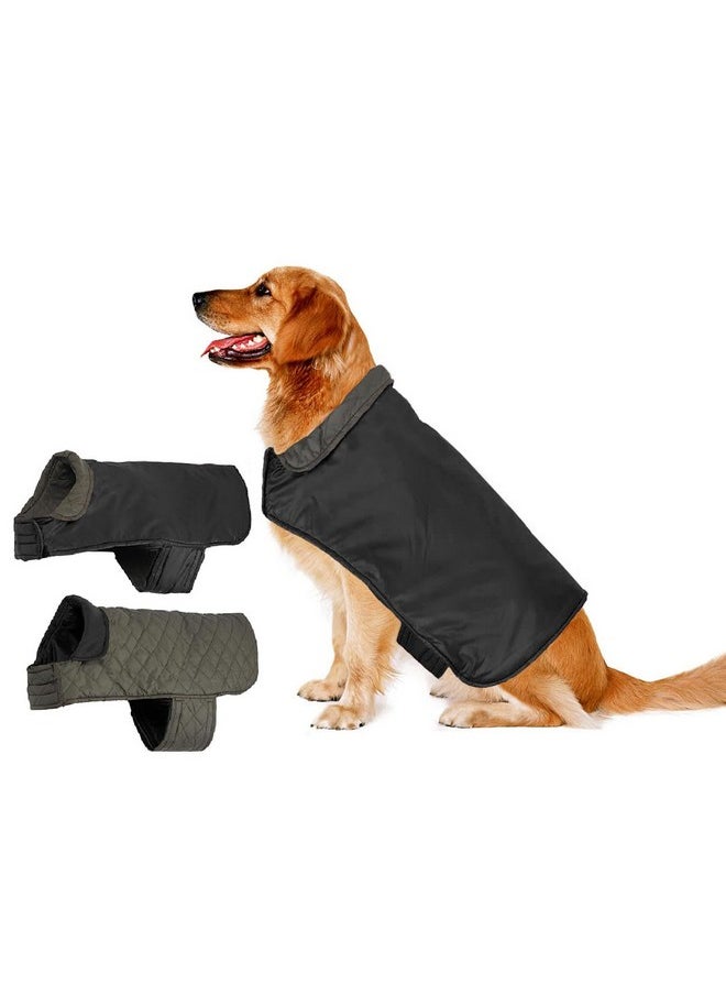 Sage Square Waterproof Reversible Double Sided Dog Coat/Jacket | Ultra Warm Windproof Winter Vest | Thicker Fleece Jacket For Cold Weather (Black) (Xxlarge) (30 Inches)  - Image 1