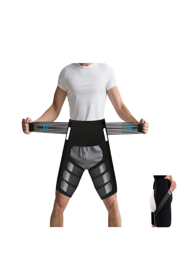 CMRCOYO Adjustable Hip & Thigh Compression Sleeve for Men Women - Breathive Sport Wrap for Gym, Running, Workout ﻿ - Image 1