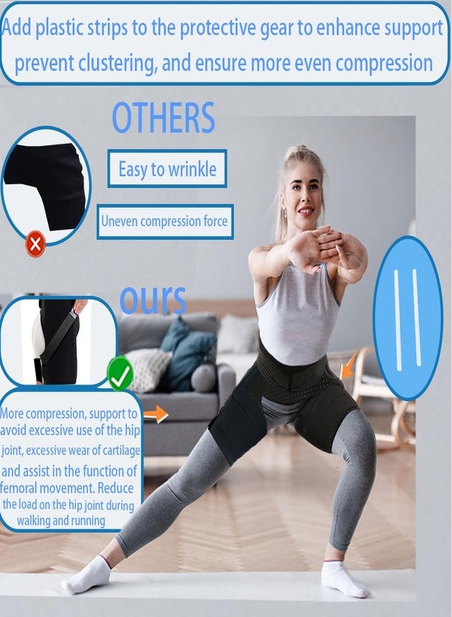 CMRCOYO Adjustable Hip & Thigh Compression Sleeve for Men Women - Breathive Sport Wrap for Gym, Running, Workout ﻿ - Image 4