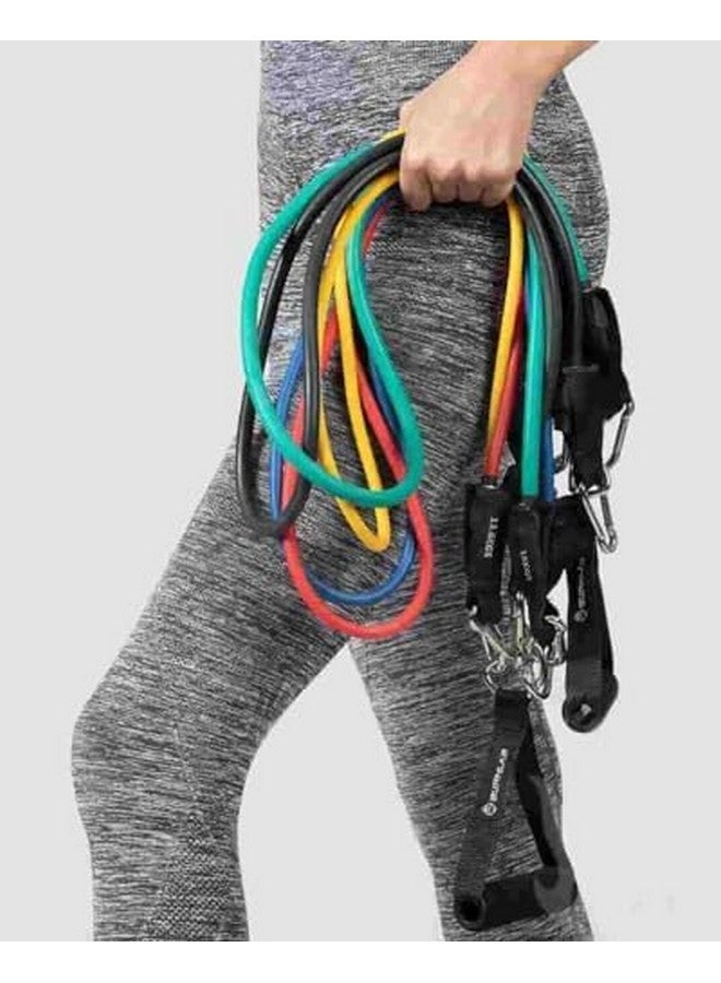 Burnlab Resistance Tubes for Home Gym Workouts (11 Piece Set) Standard - Image 4