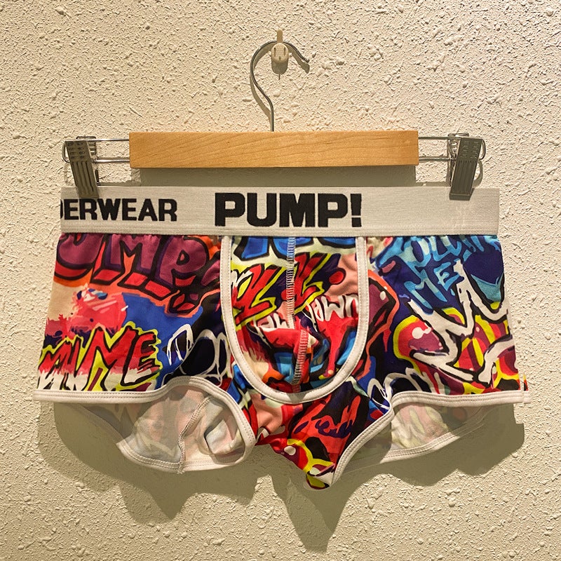 Men's Graffiti Printed Boxer Briefs - Breathable, Comfortable &  Stylish - Image 1