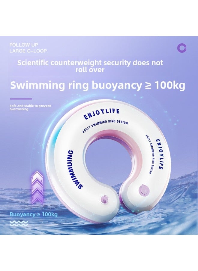 Generic Circle Odd Children's Swimming Ring Thickened Wear-resistant Baby Press Letter Inflatable Ring Convenient Storage Baby Swimming Ring-Inside Diameter After Inflation:60 Laps Of Sago Purple Swimming R - Image 4