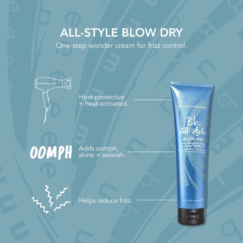 Bumble and bumble. All-Style Blow Dry Heat Protective Styling Cream | Anti Frizz + Adds Shine | Wavy, Straight, 5 Fl Oz - Image 4
