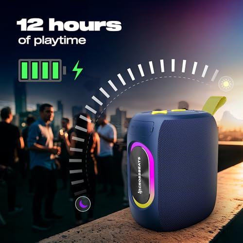 CrossBeats Jam Box 20W Karaoke mic with Speaker, Portable Bluetooth Party Speaker with Wireless mic, RGB Lights,12H Playtime, Deep Bass, IPX5 Waterproof, USB/SD Card, Home Singing Audio Device(Blue) - Image 4