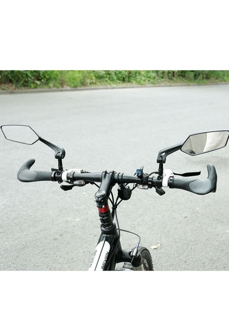 Generic - Extra large mirror surface, crafted with impact-resistant real glass, perfect for e-bike handlebars. Our bicycle mirror offers a 360-degree adjustable functionality and foldable design. - Image 1