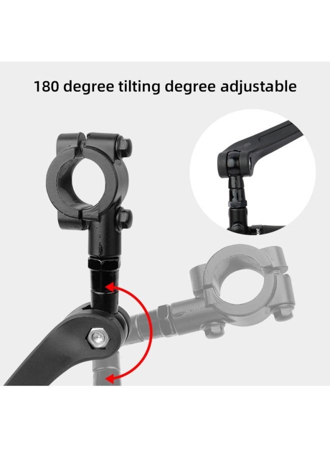 Generic - Extra large mirror surface, crafted with impact-resistant real glass, perfect for e-bike handlebars. Our bicycle mirror offers a 360-degree adjustable functionality and foldable design. - Image 1
