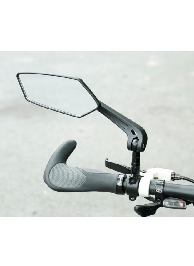 Generic - Extra large mirror surface, crafted with impact-resistant real glass, perfect for e-bike handlebars. Our bicycle mirror offers a 360-degree adjustable functionality and foldable design. - Image 1