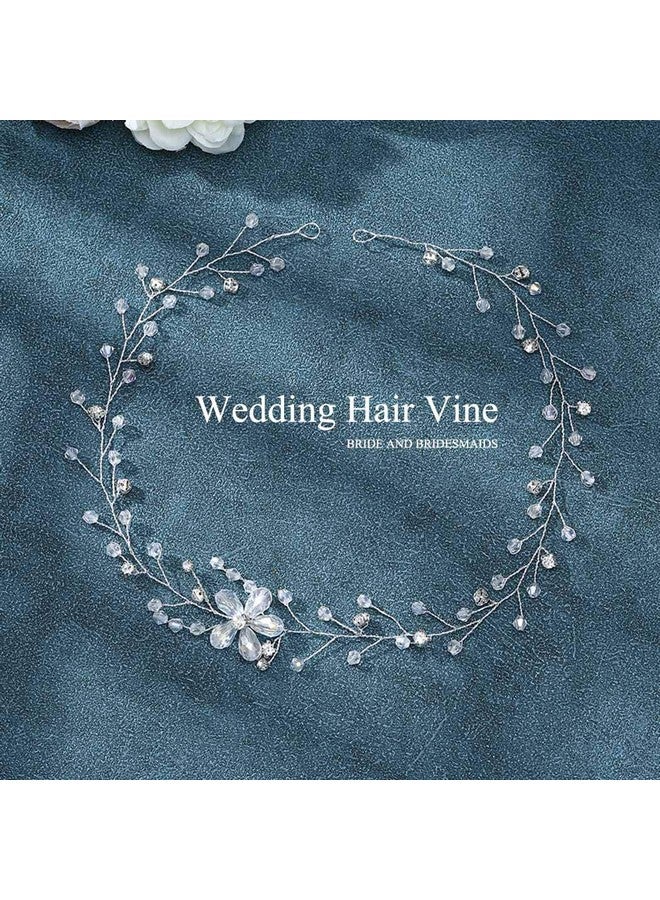 JAKAWIN Bride Wedding Hair Vine Flower Hair Piece Silver Bridal Headpiece Accessories For Women Hv067  - Image 2