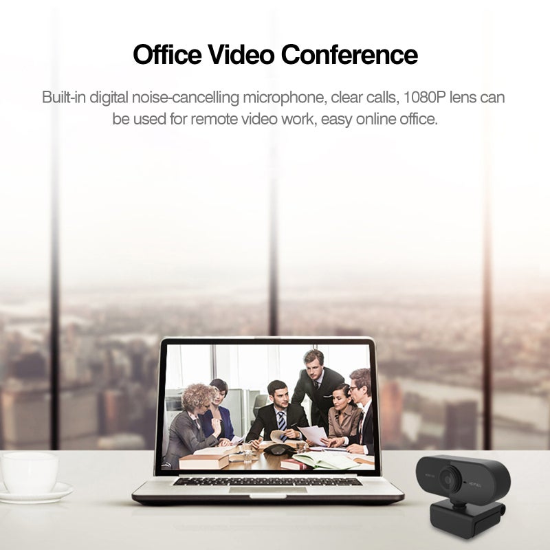 1080P Webcam: Black USB 2.0 Plug And Play - Built-In Noise Reduction Microphone Auto Focus Webcam for Desktop Laptop Home Office Online Meetings - Image 4