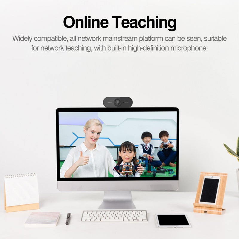 1080P Webcam: Black USB 2.0 Plug And Play - Built-In Noise Reduction Microphone Auto Focus Webcam for Desktop Laptop Home Office Online Meetings - Image 5