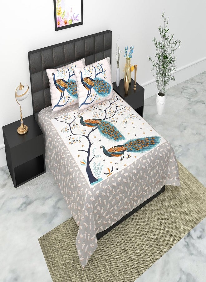 EarlyMart 100% Cotton Double Bedsheet for Double Bed King Size Traditional Jaipuri Bedsheet with 2 Pillow Covers - Multi015 - Image 4