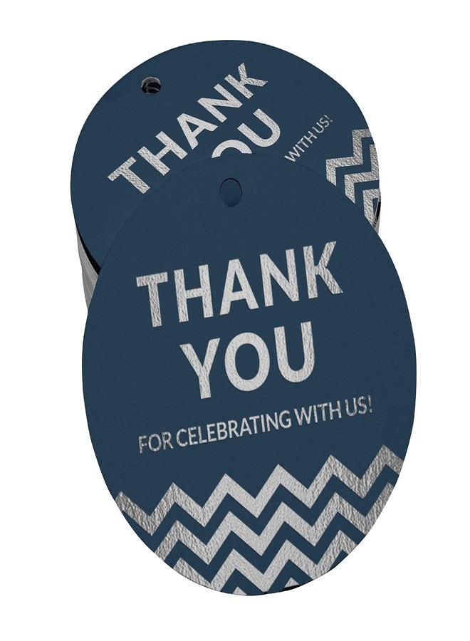 Inkdotpot Thank You for Celebrating with Us Bridal Shower-Baby Shower-Retirement-Wedding-Birthday Bottle Tag Silver Foil Favor Hang Tags Pack of 100 - Image 1