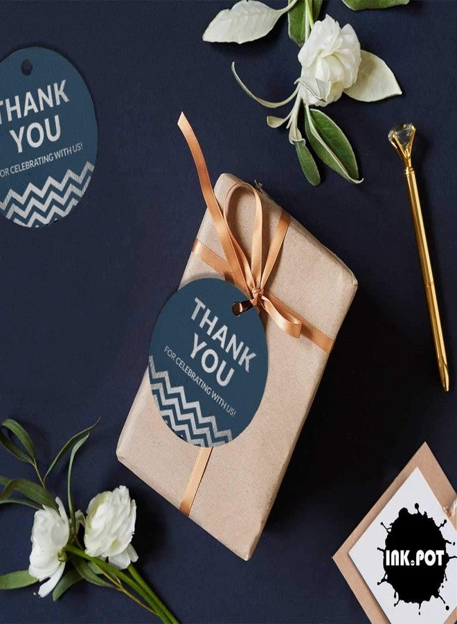 Inkdotpot Thank You for Celebrating with Us Bridal Shower-Baby Shower-Retirement-Wedding-Birthday Bottle Tag Silver Foil Favor Hang Tags Pack of 100 - Image 5