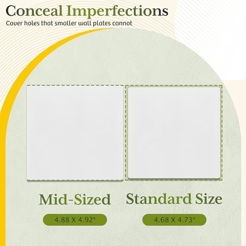 TG Screwless Double Blank Wall Plate Child Safe Blank Device Outlet Cover MidSize 2Gang 488 H x 492 L Polycarbonate Thermoplastic UL Listed SPMB2W5P White 5 Pack - Image 3
