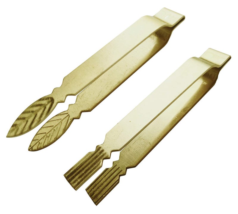 Plai Na Brass Asian Dumpling Decorate Mold Maker Gyoza Chor Muang Pakakrong Flower Look Thai Dessert Cooking Tools Tong Tweezer Sugar Tongs - Image 1