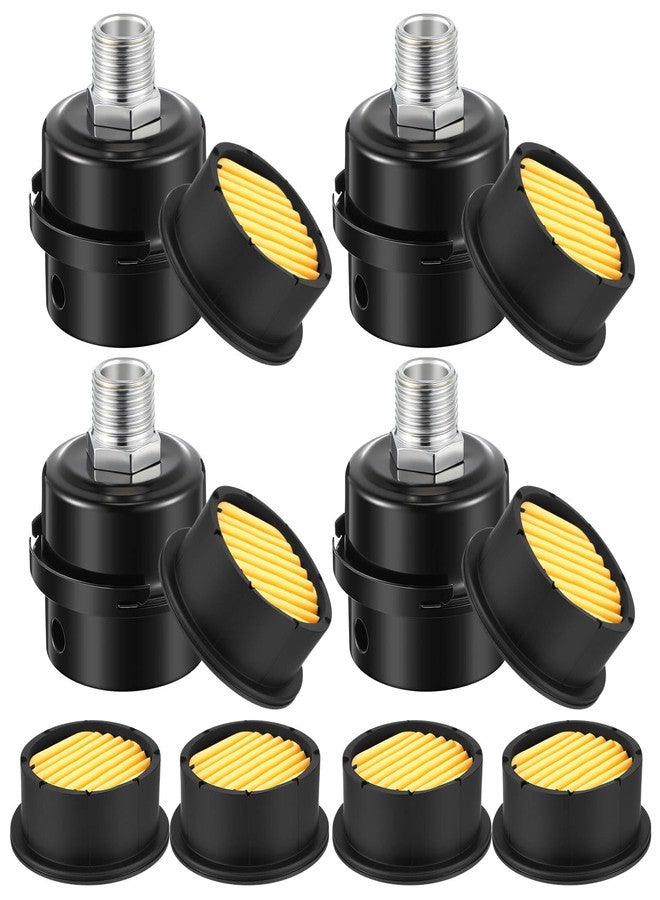 Threlaco قطع غيار بديلة لكاتم صوت ضاغط الهواء Threlaco، مكونة من 4 قطع، وفلتر سحب ضاغط الهواء 1/2 بوصة، وفلتر كاتم صوت 20 مم - Image 1