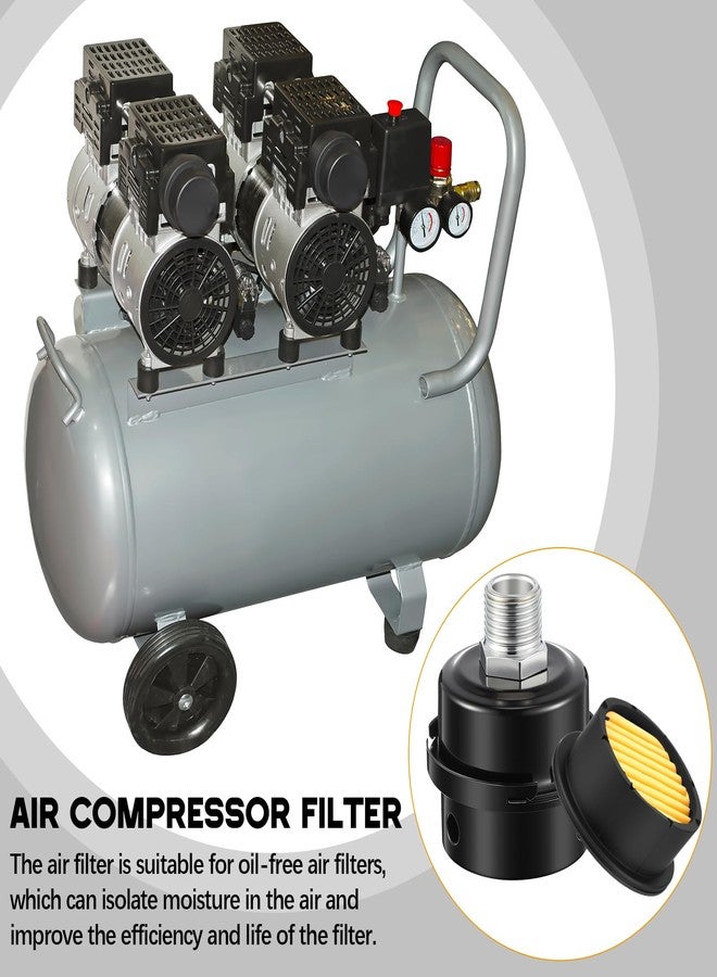 Threlaco قطع غيار بديلة لكاتم صوت ضاغط الهواء Threlaco، مكونة من 4 قطع، وفلتر سحب ضاغط الهواء 1/2 بوصة، وفلتر كاتم صوت 20 مم - Image 5