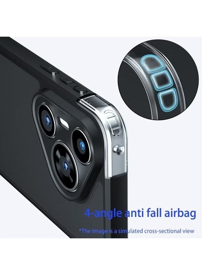 Magnetic Case for Huawei Pura 70 Pro, Frosted Translucent Back Protective Slim Phone Cover, Anti-Fingerprints, Anti-Fall Drop Protection, Shockproof Case for Huawei Pura 70 Pro (Black) - Image 2