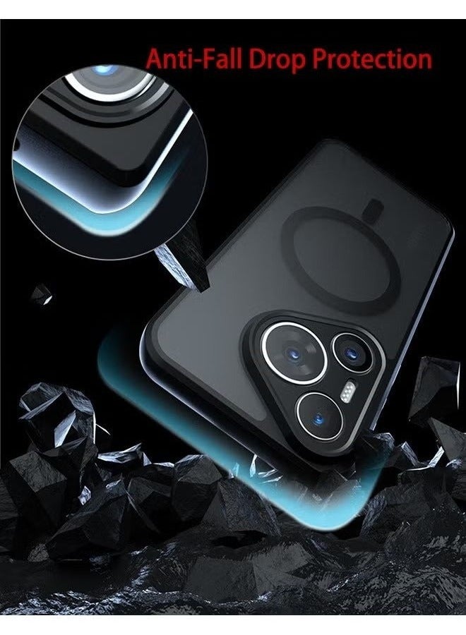 Magnetic Case for Huawei Pura 70 Pro, Frosted Translucent Back Protective Slim Phone Cover, Anti-Fingerprints, Anti-Fall Drop Protection, Shockproof Case for Huawei Pura 70 Pro (Black) - Image 4