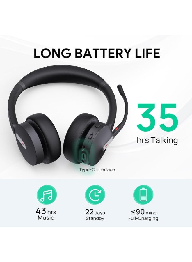 Yealink BH70 Dual UC Wireless Headset with Mic for Work, Bluetooth Headphone Teams&UC Compatible, up to 35h Talk Time, 147g All-Day Wearing Comfort, Perfect for Open Office Home Hybrid Work, USB-C/A - Image 2