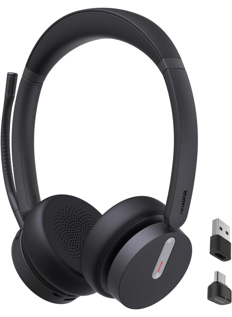 Yealink BH70 Dual UC Wireless Headset with Mic for Work, Bluetooth Headphone Teams&UC Compatible, up to 35h Talk Time, 147g All-Day Wearing Comfort, Perfect for Open Office Home Hybrid Work, USB-C/A - Image 1