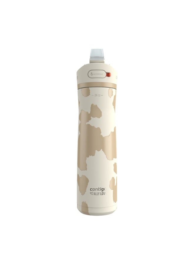 Contigo x Ally Love Jackson Chill 2.0, Stainless Steel, Spill Proof Water Bottle with AutoPop Lid, BPA Free, 24oz, Oatmilk - Image 1